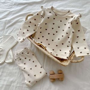 Cel Baby Pama Suit Meart Print Girlswear Sleend Sleeping Sleep Set L2405