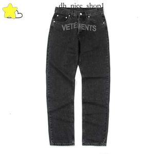 Vetements pants Men's Pants Heavy Fabric VTM Trousers High Quality Letter Embroidery Classic Jeans Buttons Pocket Blue Men Women 1 1 Vetements Denim Pants 814