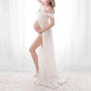 Moderskapsklänningar för po shoot sexig mantel grossesse shooth maxi klänning bröllop fest pografi gravida kvinnor kläder 240522
