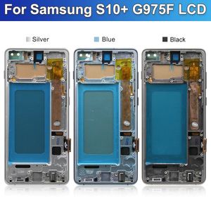 TFT S10+ Ekran Değiştirme, Samsung Galaxy S10 Plus G975F LCD Ekran Samsung S10 G973F için Çerçeveli Dijital Dokunmatik Ekran