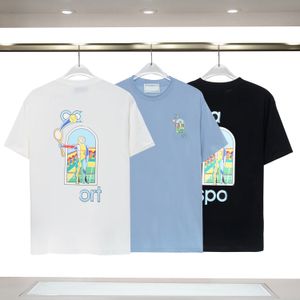 メンズデザイナーTシャツラックスチシャツメンズカサブランカラグジュアリーシャツトップ特大のティーカサブランシャツカサブランカ服ファッションサマークルーネックアジアサイズS-3XL