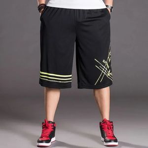 Homem calças curtas, jogadores de suor solto com bolsos de shorts para homens esportes de moda larga de moda ampla XL 3 Quarter Elastic 240524