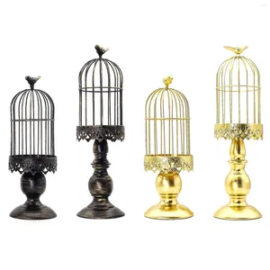 Titulares de velas Vintage Birdcage Candlestick Iron Student Pattern Pattern esculpido Party Hold Wedding Home Decoration Stand
