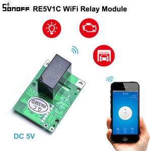 Sonoff Re5v1c Relaismodul 5V WiFi DIY Switch Trockenkontaktausgang Inching/Selbstlock Arbeitsmodi App/Voice/Lan Control Smart Home