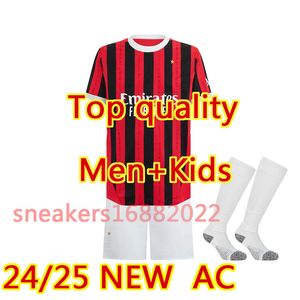 2024 25 Ibrahimovic AAC Milans Soccer Jerseys Milans Rafa Lea Camisetas de futebol AC Men Kit Kit Uniformes Giroud Tonali