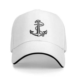 Ball Caps Custom Nautical Anchor Baseball Cap Hip Hop Women Mens Adjustable Sailor Adventure Dad Hat Spring T240524
