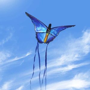 Acessórios de pipa Crystal Butterfly Kite Beautiful Kite Blue Kite Fun Kite Toys Flying for Children Outdoor Sports Toys T240521