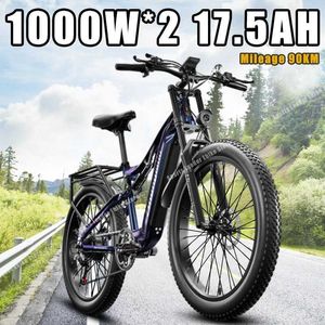 Bikes Electric Bicycle 2000W 48V17.5AH Samsung Battery Ebike Adult Mountain Off road Full Suspension Urban Road Communication Q240523