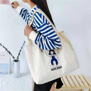 Borse per la spesa 1pcs Bagna femminile Stuffa da ragazza Dream Lettera stampata Student Cloth Cloth Cancella a forma di conchiglia