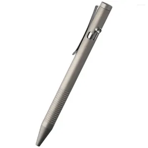 1pc yaratıcı gri tükenmez kalem titanuim alaşım geri çekilebilir yeniden doldurulabilir şık tasarım cıvatası eylem ofis malzemeleri
