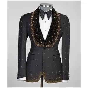 Abiti da uomo Luxury 3 pezzi perle perle Diamonds un blazer in late