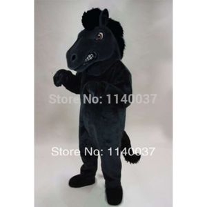 Mascotte da stallone graduale nero Costume Cavallo Mustang Mascotte Custom Mascotte Fancy Dress Caglier Costume Costume Costumes