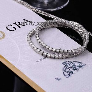 Luxury jewelry 4mm stainless steel Moissanite tennis chain accept custom bracelet necklace for men women