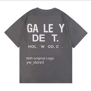 Галерея рубашка Мужские футболки галларное отделение модельер Летнее роскошное хлопчатобумажная рубашка алфавит с печать
