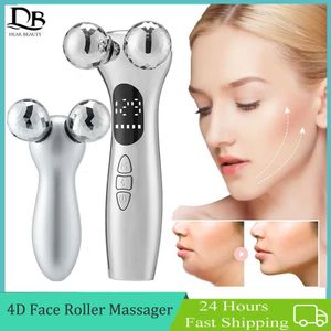 Face Massager Microcurrent Pulse Neck and Face 4D Roller Massage Machine Facial Lift Machine Removing Wrinkles Dark Circles Eye Care Beauty Tool Q240523