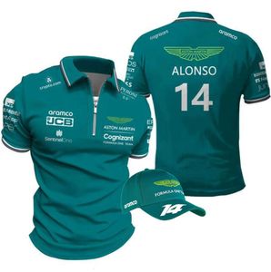 Mens T-shirts F1 Aston Martin POLO Spanish Racer Fernando Alonso 14 shirts High -quality Clothing Can Be Shipped Give Away 1156ess