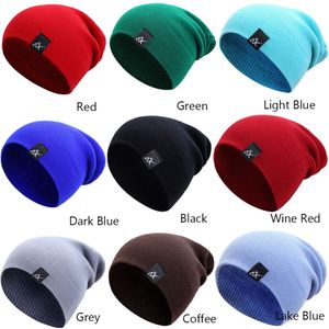 Kış Örme Beanie Hat Kadınlar Erkek Kafatasları Beanies Sıcak Gündelik Eğlenceli Şapka Tığ işi Beanie Şapka Kadın Baggy Cap Ucuz