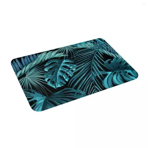 Carpets Tropical Palm Leaves 24" X 16" Non Slip Absorbent Memory Foam Bath Mat For Home Decor/Kitchen/Entry/Indoor/Outdoor/Living Room