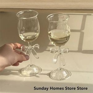 Przezroczysty szklany klejnot 3D klejnot łuk wina szampańskie lśniący odporny na kubek koktajl Deser Picie kieliszki 240520