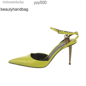 Tom Fords shoes shoes Brand sandal padlock pumps women dress suede leather pointe toe slingback shoe genuine leathers sexy nice shoes 35-43 with box A5KD
