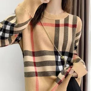 Słynny designerski swetra kobiet jesienna okrągła szyja Modna wysokiej jakości damskie damskie damskie damskie