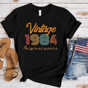 Kvinnors T-shirt (Premium T-shirt) Ny vintage 1984 Tryck T-skjortor Kvinnor Casual Round Neck TS Top Summer Cool Loose Short Slve (Fast Delivery) T240523