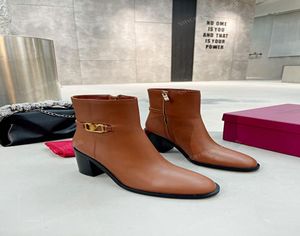 Boots Designer Women skóra Martin kostka moda nslip ciepła fala złota luksus 9333666
