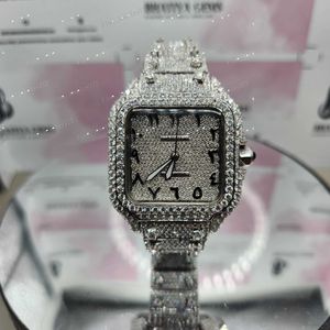 Dostosowany VVS d Moissanite Automatyczny ruch moissanite Diamonds Zeciągnięty zegarek dla mężczyzn i kobiet