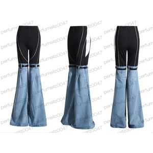 HA1N JEANS WOMENS DESIGNER TROUSER ENDE BEN ÖPPNA GAFK Tätt American Retro Denim Trousers Slimming Jean Pants Wide Leg FLAGE STERK Women Coperni Brodery Printing