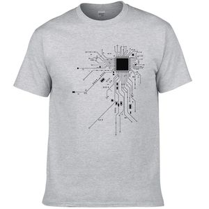 CPU Processor Circuit Diagram T Shirt 2023 Men Summer Cotton Tshirt Mens roliga toppar modemärke tees 303 240514