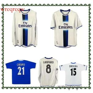 2003 2005 Lampard Gudjohnsen Veron Mutu Drogba Crespo Hasselbaink Zola Retro Soccer Jersey 03 05 Terry Robben Classic Vintage Football Shirt