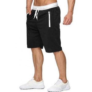 Shorts masculinos masculinos esportes de bolso Solid Slodstring shorts de praia seca de verão calças apertadas bolso com zíper calças esportivas soltas j240522