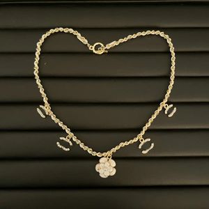 2024-kvinnor halsband choker kedja bokstav 18k guld pläterade tofs halsband designer halsband hänge smycken tillbehör q8