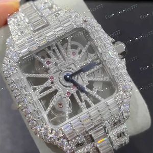 En iyi markalı VVS Moissanite Watch hip hop moissanit buzlu moissanite elmas saat erkekleri