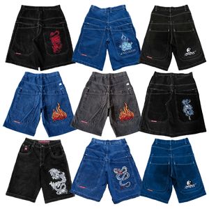 Mens baggy jeans JNCO Shorts Y2K Hip Hop Pocket Baggy Denim Gym Shorts Men Women Summer New Harajuku Gothic Men Basketball Shorts