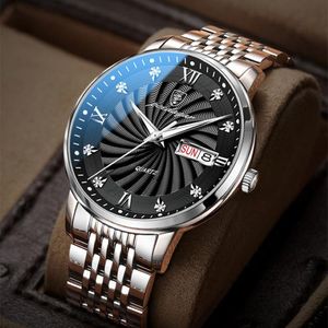 腕時計高級時計メンズビジネス防水クォーツ手首の時計ステンレス鋼ダイヤルカジュアルスポーツ男性時計レロジオマスキュリノ270g