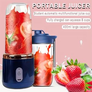 6 Blade 400ml liquidificador portátil copo de espremedor elétrico para viagens misturador portátil Juicer liquidificador de suco de frutas frescas 240518