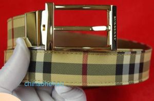 Designer Borbariy Belt Fildle Buckle Genuine Celure em estoque de cinto marrom xadrez genuíno 39354951