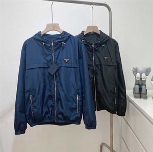 Men S Jackets P Family Three Cornered Emblem Spring And Autumn Style Hooded Casual Loose Jacket Letter Windbreaker Unisex KT