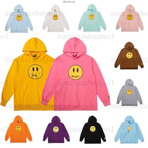 draw Hoodie Designer Hoodie TOP Cotton Liner Smile Face Simple Hoodies Men Sweatshirts Causal Hot Plain High Quality Popular O-Neck Soft Streetwear Young Man Boy 981