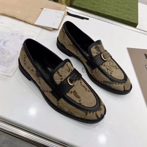 Women's flat shoes leather metal buckle leather designer formal men's printed anti slip formal shoes large size 34-46 5.17 03
