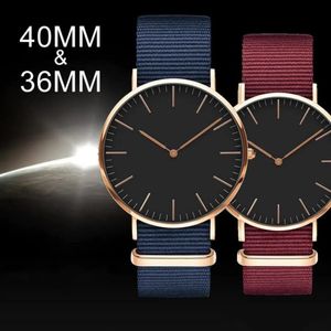 2022 Neue Herren Womens Watch DW Quartz Fashion Casual Uhren Daniels Nylon Armband 328m 316x