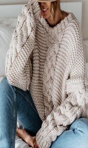 여자 039S 스웨터 2021 가을 여성 겨울 따뜻한 긴 소매 고형 니트 스웨터 캐주얼 v 목록 벨 느슨한 대형 숙녀 P9381093