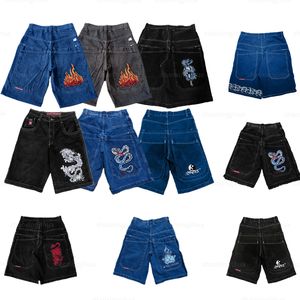 Мужские мешковатые джинсы jnco шорты Y2K хип -хоп карманные мешковатые джинсовые шорты мужчины женщины летовые новые хараджуку готические мужские баскетбольные шорты уличная одежда