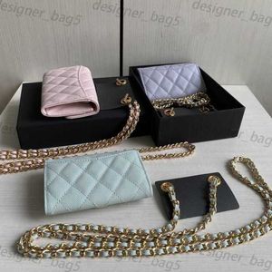 Designer Card Holders luxury purse chain card bag diamond grid caviar ball pattern cowhide women small waist bag diagonal span single shoulder small wallet card bags