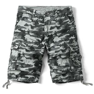 2024 Summer New Men's Loose and Casual Camo Large Size Work Shorts with Multiple Pockets, 5/4 Middle Pants for Men M524 50