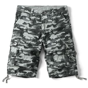 2024 Summer Nya män lösa och avslappnade camo stora arbetshorts med flera fickor, 5/4 mellersta byxor för män M524 50