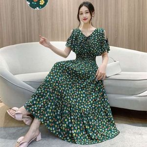 Designer Amazon French Gentle Style Summer New Hot Selling Women's Style Retro floral Dress RKAM