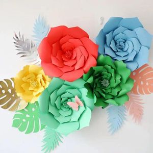 Decorative Flowers Giant Card Stock Paper With Leaves Full Wall Wedding Backdrops Decoration Windows Display Po Booth Para Decora O