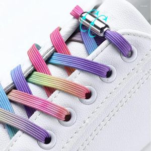 Запчатки для обуви эластичная блокировка шнурки металлические шнурки моды Женщины без галстуки
